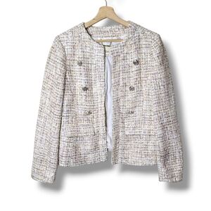 Elie Tahari Sparkle Tweed Blazer Womens 12 Boucle Career Holiday Jacket